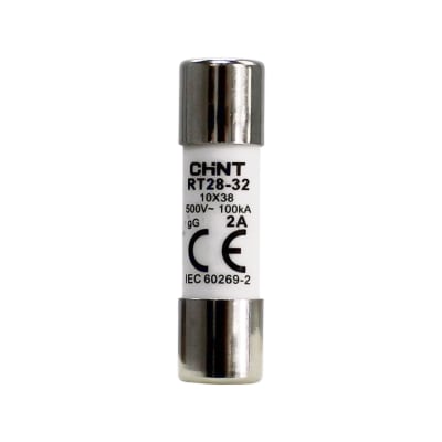 Fusible Cilíndrico 10x38mm 2A Gg/Gl 500Vac 20kA Chint1