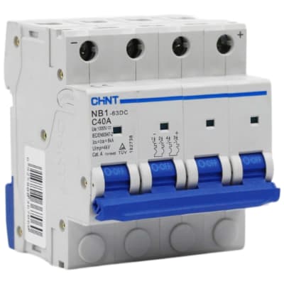 Inter. Automático DC 2x40A Curva C 1000VDC NB1-63DC-4P Chint