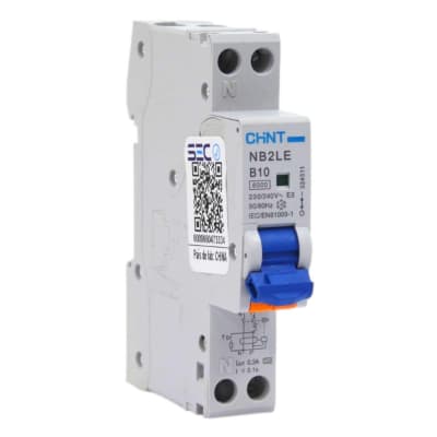 Interruptor RCBO 1P+N 10A Curva B + Diferencial 300ma Tipo A