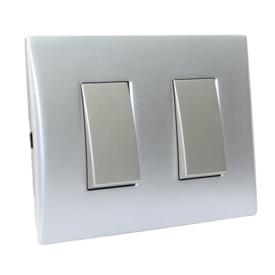 Interruptor Andes Doble 9/15 10a 250v Silver Armado Lexo