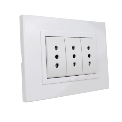 Conj.Tomacorriente 10A triple Zen Basic Blanca Kalop Ks41768