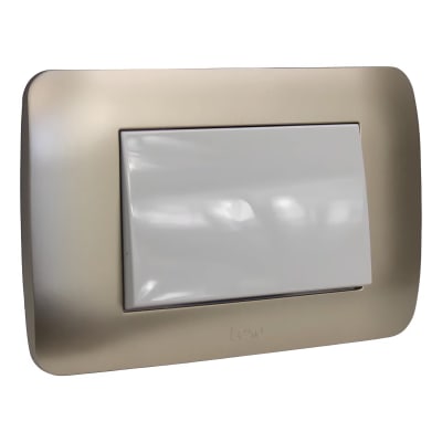 Interruptor Simple 9/12 Teclon 73mm 10A Beige/Titanio LEXO