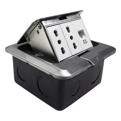 Caja De Piso Pop-Up 2 Enchufes 10/16A + Toma Rj11 Stanford1
