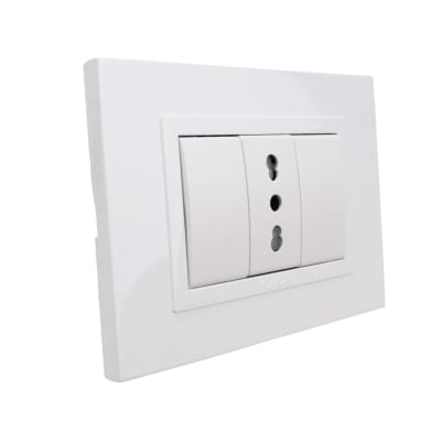 Conj. Tomacorriente 10/16A Zen Basic Blanca Kalop Ks41768