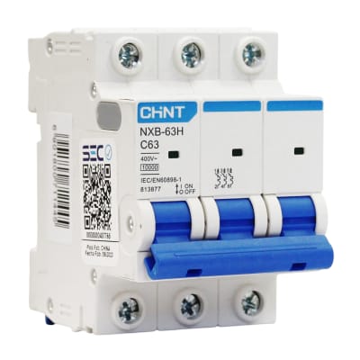 Interruptor Automático MCB 3P 63A Curva C 10kA Chint