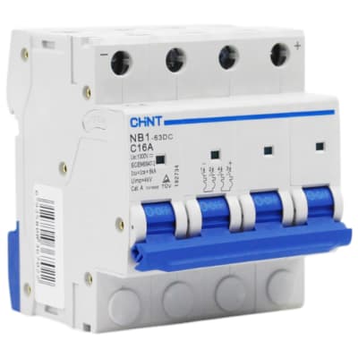 Inter. Automático DC 2x16A Curva C 1000VDC NB1-63DC-4P Chint