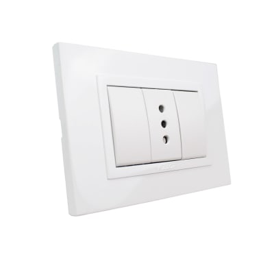 Conj. Tomacorriente 10A 250V Zen Basic Blanca Kalop Ks41762