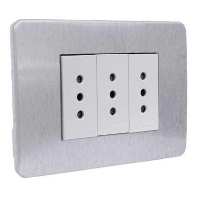 Tomacorriente Triple 10A/250V Orion Cosmic Grey Schneider1