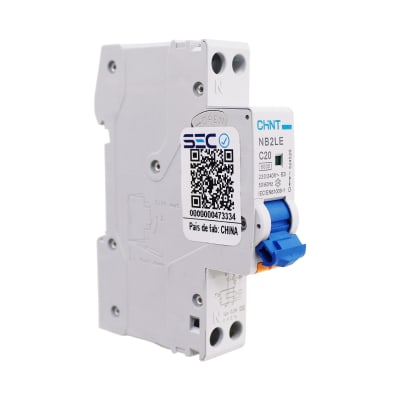 Interruptor RCBO 1P+N C20 Curva C Clase A 6kA 300mA Chint1
