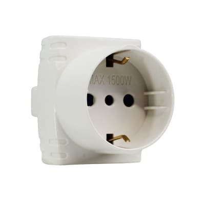 Adaptador schuko + 2 toma 2P+T 10A 220- 250V AC max 1500W