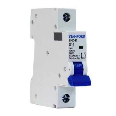 Interruptor Automático MCB 1P 16A Curva D 6kA Stanford1