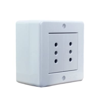 Casquete Toma Corriente Doble 10a 250v Ip20 Blanco Lexo