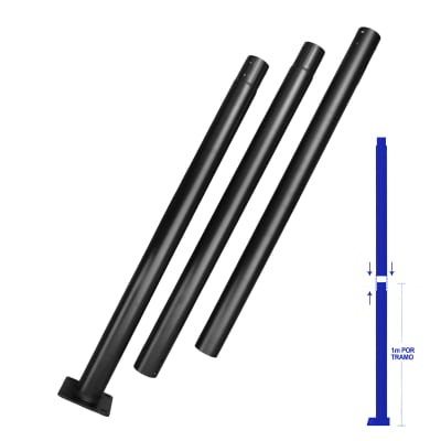 Poste Metalico Con Base Armable 76mm Negro
