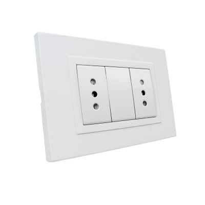 Conj. Toma Doble10A 250V Zen Basic Blanca Kalop Ks41763