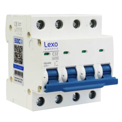 Interruptor Automático MCB 4P 32A Curva C 6kA Lexo