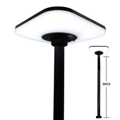 Kit Pagoda Solar Cuadrada 250w + Poste 54mm 3mt