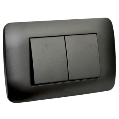 Interruptor Doble 9/15 Teclón 35mm 10A 250V Grafito LEXO1