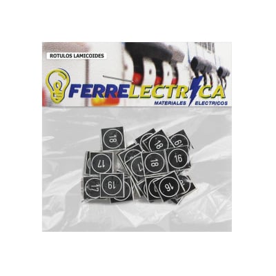 Rotulo Lamicoide Adhesivo Numero (16 al 20) 15x15 (X5 C/U)1