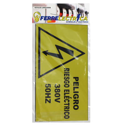 Rotulo Lamicoide Adhesivo (380vac 50hz) 200x100 x 1 Unidad