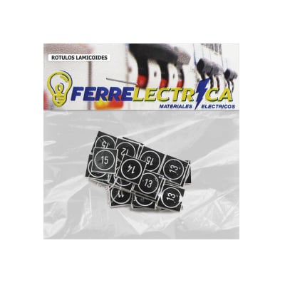 Rotulo Lamicoide Adhesivo Numero (11 Al 15) 15x15 (X5 C/U)