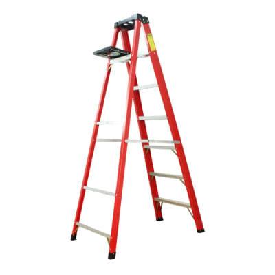 Escalera Tijera Fibra De Vidrio 6p 2,19 Mts 102kg Coss