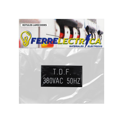 Rotulo Lamicoide Adhesivo (T.D.F 380vac 50hz) 40x75 X2 Unid.