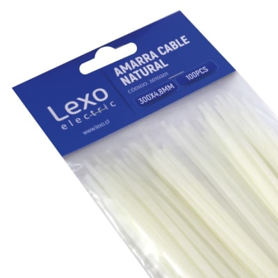 Amarra natural 300 X 4,8 mm 100u LEXO