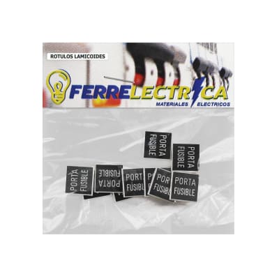 Rotulo Lamicoide Adhesivo (Portafusible) 15x15 X10 Un