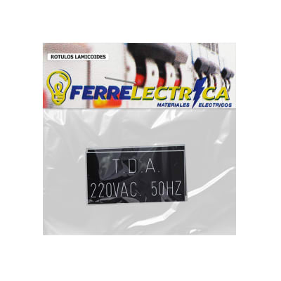 Rotulo Lamicoide Adhesivo (T.D.A 220vac 50hz) 40x75 X2 Unid.
