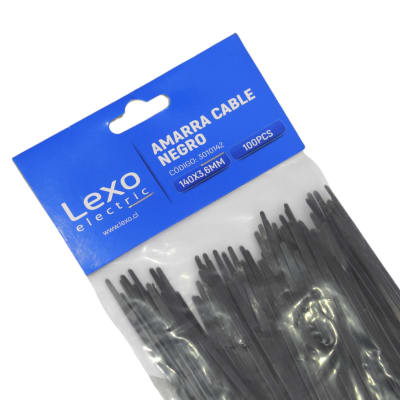 Amarra Negra 140 X 3,6 Mm 100u Lexo