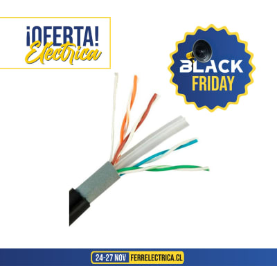 Cable Utp Cat6 100% Cobre 23 Awg Negro 305 Mts Exterior Trimerx3