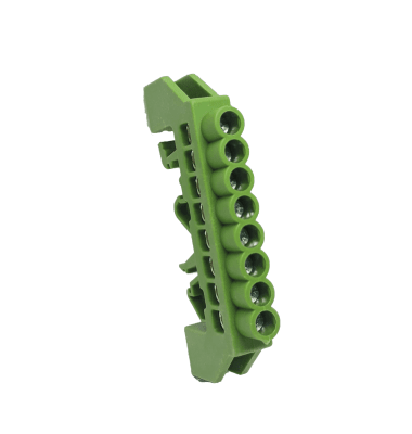 Barra Conexión Bronce Aislado 8P VERDE Riel Din1