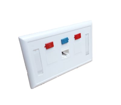 Face plate horizontal 1-2-3 puestos blanco