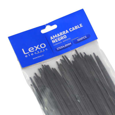 Amarra Negra 370 X 4,8 Mm 100u Lexo1