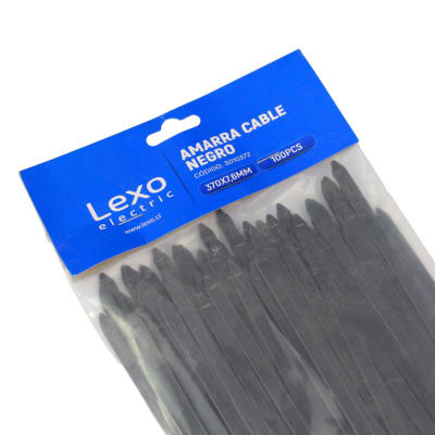 Amarra Negra 370 X 7,6 Mm 100u Lexo1