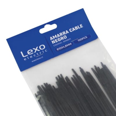 Amarra Negra 610 X 4,8 Mm 100u Lexo