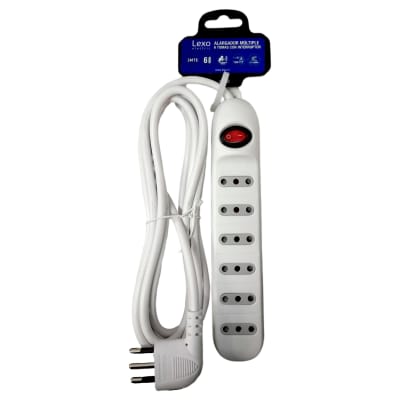 Alargador 6 Tomas 10A c/ Interruptor Blanco 3 MTS Lexo1