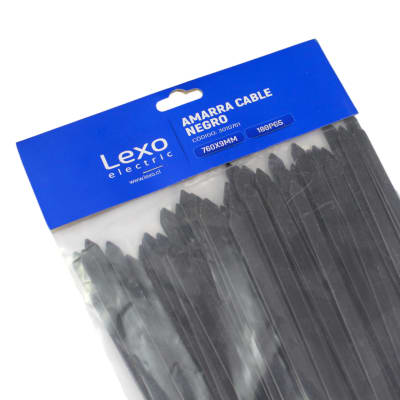 Amarra Negra 760 X 9 Mm 100u Lexo
