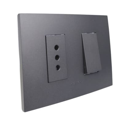 Interruptor Simple (9/12)+Toma10A 250V Grafito 7915 Stanford