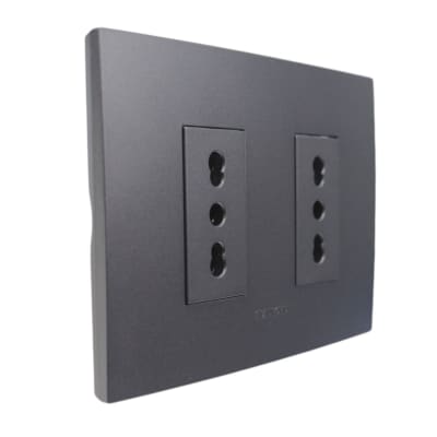 Tomacorriente Doble Bipaso 10/16A 250V Grafito 7920 Stanford