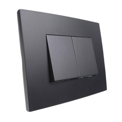 Interruptor Doble Teclon (9/15) 10a 250v Negro 8912 Stanford