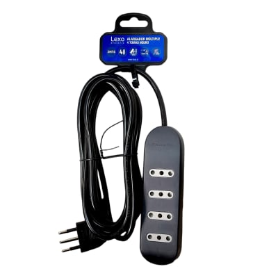 Alargador Zapatilla 4 Tomas 2P+T 10A Negro 3 MTS Lexo