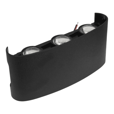 Aplique de pared Negro 6x1w Led 3000K IP65 JIE