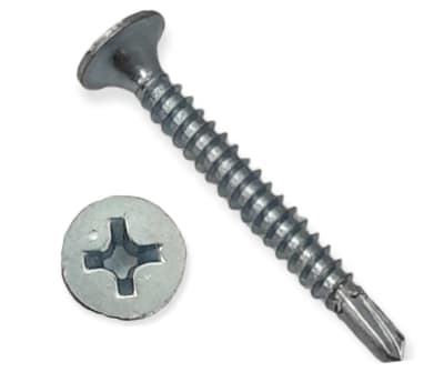 Tornillo cabeza plana punta broca 6x1 1/4 100un