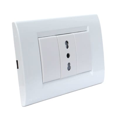 Tomacorriente Simple 10/16A Civil Blanco Termoplastica Kalop