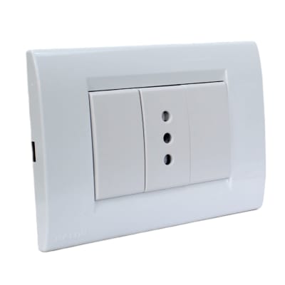 Tomacorriente Simple 2p+T 10a Civil Blanco Termoplas. Kalop