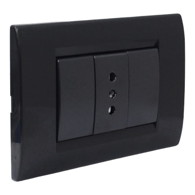 Tomacorriente Simple 2P +T 10A Civil Negro Kalop1