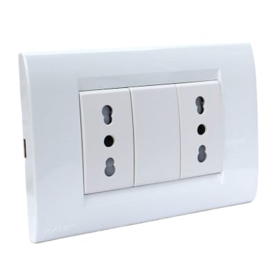 Tomacorriente Doble 10/16A Civil Blanco Termosplastica Kalop