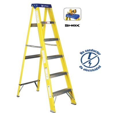 Escalera tijera fibra de vidrio 1,83 mts 200kgr1