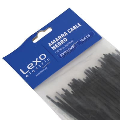Amarra Negra 300 X 3,6 Mm 100U Lexo